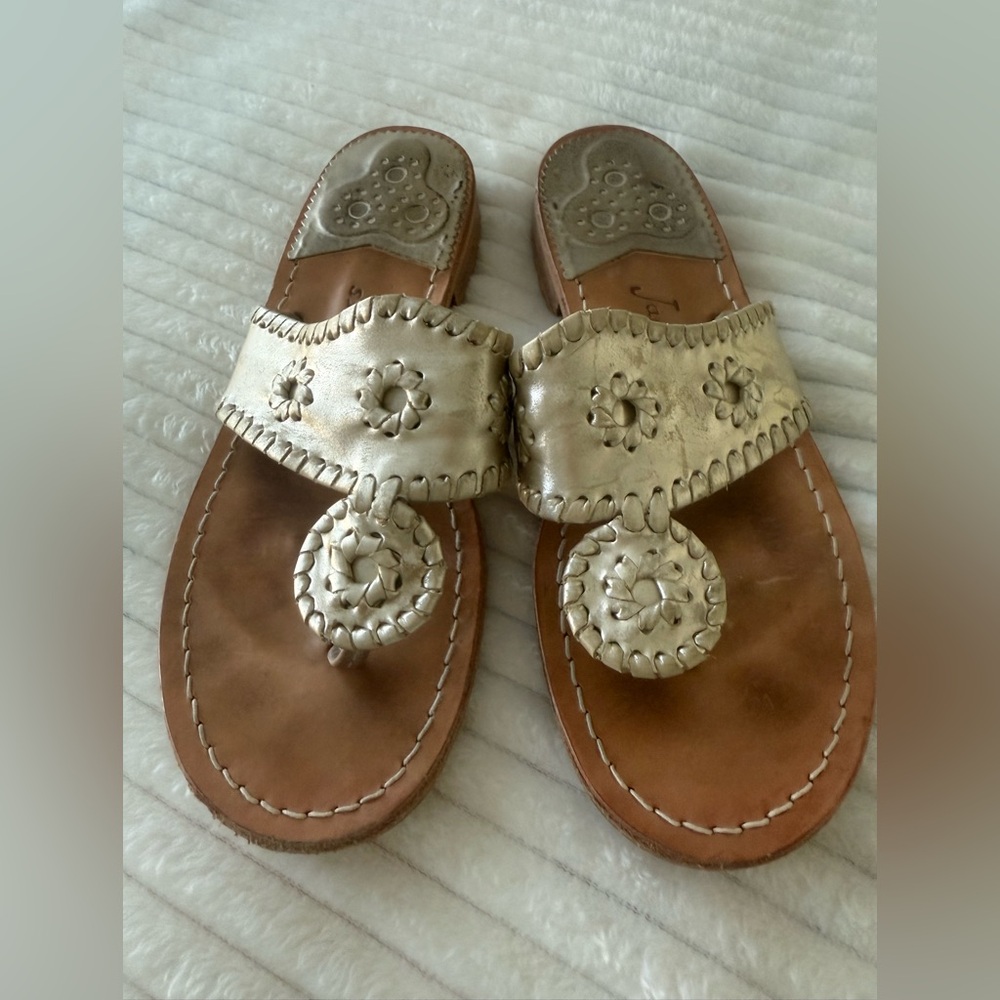 Jack Rogers Flat Sandals Platinum